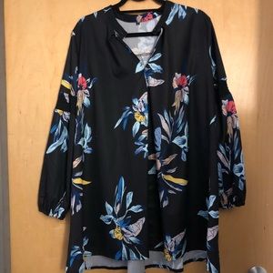 Navy long sleeve shift dress